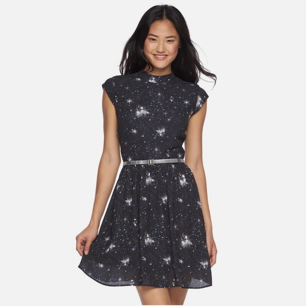Star Wars Black TIE Fighter X-wing Rogue One Story Mockneck Dress SIZE Small